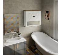 Armadio a muro Kleankin per bagno con 2 ante ripiani 60x19,5x52,5cm bianco