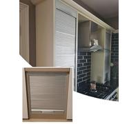 Armadio a muro modulare con frontale a tamburo, kit personalizzabile, anta avvolgibile con maniglia, anta pieghevole for contenitori portaoggetti(32x44" (81.3x111.8cm))