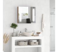 Armadio a specchio per bagno Kleankin con luce a LED interruttore tattile a 2 ante muslimah