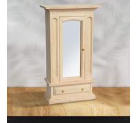 Armadio a specchio per guardaroba in miniatura in legno con organizer per abiti