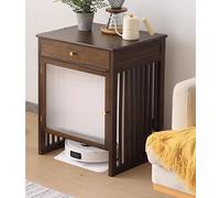 Armadio a vuoto robot nascosto con cassetto portaoggetti e porta in vetro, comodino in legno per camera da letto, dormitorio, asilo nido, balcone, corridoio e piccoli spazi