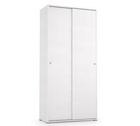 Yellow shop - Armadio SLIDE Guardaroba con 2 Ante Scorrevoli e 2 ripiani - Design Moderno, Salvaspazio - Colore Bianco Opaco - L90xP45xH195 cm