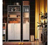 Armadio alto da bagno con cesto della biancheria, mobile da bagno bianco, dimensioni 30 x 30 x 170 cm, organizer da bagno, accessori da bagno estivi Noi prendiamo parte alle procedure OSS. Tutte le fa