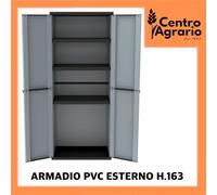 Armadio alto da per esterno giardino in pvc plastica resina 2 ante multiuso