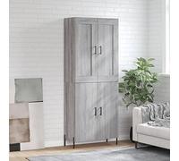 Armadio alto grigio Sonoma, 69,5 x 34 x 180 cm, in legno con gambe in ferro e pratica porta, robusto armadio con molto spazio per un arredamento elegante