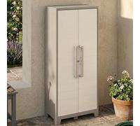 Armadio Alto Gulliver, 4 Ripiani Regolabili, da Esterno, Ideale per Balcone e Giardino, Sabbia/Beige, 80x44x182 H Cm