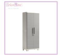 Keter armadio Linear Wood alto in resina grigio tortora