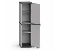 Armadio Alto in Resina Grigio 4 Ripiani Interno Esterno Mobile Multiuso MONG3912