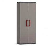 Armadio Alto Per Interni Ed Esterni In Resina Con 2 Ripiani Linea Quadra Grigio