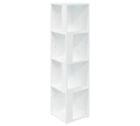 Armadio angolare bianco compatto 33 x 33 x 132 cm Design elegante per soggiorno camera da letto in legno bianco 02_0047972