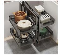 Armadio angolare cieco con 4 cesti, soluzione di archiviazione per mobili da cucina a pavimento con apertura sinistra e destra, compatibile con la casa