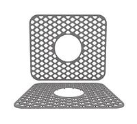 Armadio angolare da cucina in silicone, pieghevole, resistente al calore, antiscivolo, accessorio a griglia, grigio, per il lavandino in porcellana in acciaio inox (grigio, A)