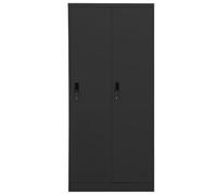 Armadio antracite in acciaio 80 x 50 x 180 cm con 2 scomparti, 2 serrature, 4 grucce appendiabiti moderno spazio per camera da letto, corridoio, cameretta dei bambini, soluzione compatta