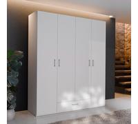 Armadio Arcadia 4 ante battenti e un cassetto colore bianco