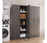 Armadio Armadietto In Metallo Multiuso A Doppia Anta Con 5 Ripiani Regolabili E Chiusura Con Doppia Chiave Mobiletto Per Documenti Strumenti Ufficio Garage Studio 180 x 80 x 40 Cm Nero