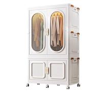 Armadio Armadietto in Plastica Armadio Piccolo Camera Da Letto Pieghevole Con Ante Magnetiche E Asta for Soggiorno E Camera Da Letto Disponibile in 4 Misure(85 * 53 * 144cm)