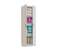 Alphabet Armadio Armadietto Multiuso A Colonna con 2 Ante e 8 Ripiani Ingresso Camera da Letto 59 x 37 x 180 Cm Colore Rovere Chiaro