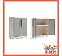 Armadio Armadietto per da Esterno in Plastica Basso Alto Portascope Resina Wood