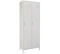 ARMADIO ARMADIETTO SPOGLIATOIO 2 POSTI IRON 180X68X34CM IN LAMIERA METALLO GRIGI