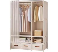 Armadio armadio con cassetti - Struttura in ferro autoportante soluzione di stoccaggio per cappotti e vestiti, design salvaspazio