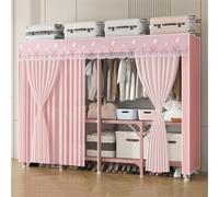 Armadio armadio portatile, appendiabiti autoportante con copertura in tessuto e ripiani, organizer per indumenti di grande capacità per camera da letto