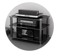 Armadio audio Hi-Fi a 3 livelli - Rack audio in MDF con piedini ammortizzanti per giradischi e componenti audio video