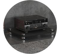 Armadio Audio HiFi A 1/2/3/4 Livelli Supporto TV con Scaffale Av con Ripiani per Supporti Multimediali in MDF Temperato, Black, 60 * 48 * 10cm(1Tier)