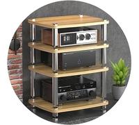 Armadio audio HIFI a 1/2/3/4 strati, supporto per giradischi, in MDF, con piedini ammortizzanti, amplificatore di potenza, scaffale, armadietto, bianco, 60 x 48 x 57 cm (3 livelli)