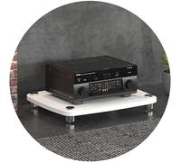 Armadio audio HIFI a 1/2/3/4 strati, supporto per giradischi, in MDF, con piedini ammortizzanti, amplificatore di potenza, scaffale, armadietto, bianco, 60 x 48 x 57 cm (3 livelli)