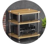 Armadio audio HIFI a 1/2/3/4 strati, supporto per giradischi, in MDF, con piedini ammortizzanti, amplificatore di potenza, scaffale, armadietto, bianco, 60 x 48 x 57 cm (3 livelli)
