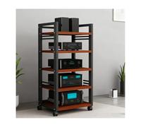 armadio audio hifi rack mobile Scaffale HiFi for rack audio a 5 livelli, rack for phono, moderno supporto for giradischi e mobile TV, mobiletto for componenti AV con struttura in metallo(Brown)