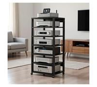 armadio audio hifi rack mobile Supporto for sistem Hi-Fi a 7 livelli, supporti AV mobili, ripiano console giradischi, mobiletto console for DVD, cavi