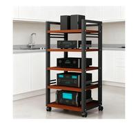 armadio audio hifi rack mobile Supporto multimediale AV 55*40*100cm, rack phono, supporto moderno for giradischi e mobile TV, mobiletto for componenti AV con struttura in metallo resistente(Brown)