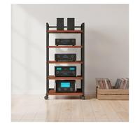 armadio audio hifi rack mobile Supporto rack audio Hi-Fi a 5 livelli, mobiletto portaoggetti for componenti AV, giradischi e supporti, mobiletto rack audio, scaffale AV, tavolo TV(Brown)