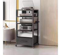 Armadio audio, Media Storage Cabinet, Mobile Record Player DVD CD Audio Rack Tower Holder,Audio Rack con ripiani regolabili,Supporto multimediale audio-video moderno,AV Cabinet Audio Rack, rack stereo