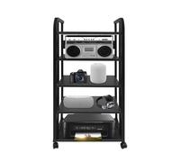 Armadio audio rack, supporto multimediale AV a 5 livelli e ripiani regolabili, armadietto mobile per console di gioco, intrattenimento giradischi stereo 19.7x15.7x39.4