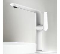 Armadio Bagno Lavabo Rubinetto Caldo e Freddo In Ottone, Bianco [Modello Sublime]