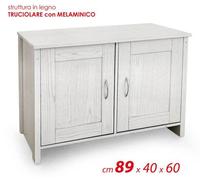 ARMADIO BASSO 2 ANTE RIPIANI MOBILE CUCINA SALOTTO BIANCO LEGNO 8940h60CM