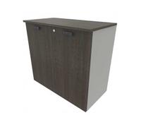 Armadio basso con ante Tower Evo - Colore: Alcene, Ante: Tranché Frassino Grigio, Top e fianchi: Con Top