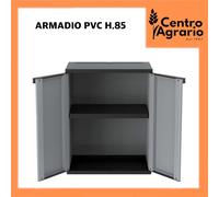 Armadio basso da per esterno giardino in pvc plastica resina 2 ante multiuso J68