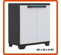 Armadio basso da per esterno in resina pvc plastica Keter salvaspazio garage LIN