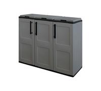Armadio basso raccolta differenziata 3 coperchi 1020x370xh 840 mm grigio Grigio