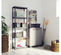 Armadio Basso Stilo, 1 Ripiano Regolabile, Grigio Scuro, 68x39x90 H Cm