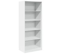 Armadio bianco 80x50x200 cm in materiale di legno, 5 scomparti | Struttura robusta, resistente all'umidità, design compatto, 5 scomparti, montaggio a parete