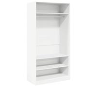 Armadio bianco in legno 100 × 50 × 200 cm con asta appendiabiti e 3 scomparti, moderno spazio per camera da letto, corridoio e spogliatoio, compatto e facile da pulire