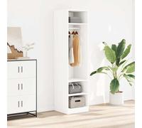 Armadio bianco in legno 50 x 50 x 200 cm con asta appendiabiti e 3 scomparti, moderno spazio per camera da letto, corridoio e spogliatoio, soluzione compatta per riporre in ordine