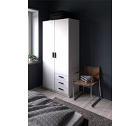 Armadio Camera Da Letto Moderno 2 3 Ante 3 Cassetti 98x50x200 Mobile Multiuso