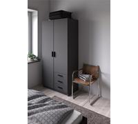 Armadio Camera Da Letto Moderno 2 3 Ante 3 Cassetti 98x50x200 Mobile Multiuso