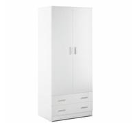 Armadio cameretta due ante e 2 cassetti in legno bianco Armadi 182x77x52 italia