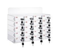 Armadio cassaforte per la conservazione di telefoni cellulari Trasparente con casellari numerati 12/15/20 Scomparti con Serratura Adatto per scuole fabbriche Sale d'esame(20 Slots)